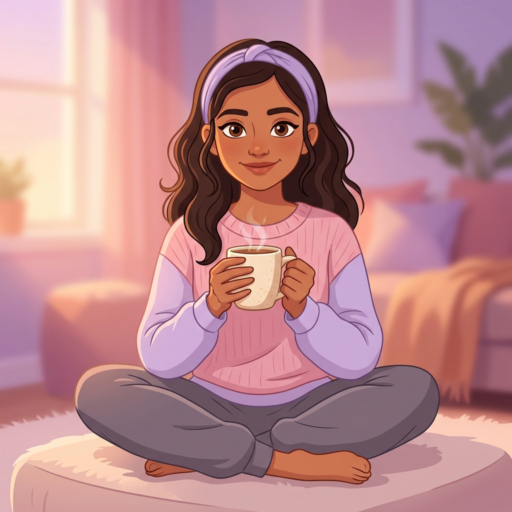 Tara listening empathetically with a warm cup of tea